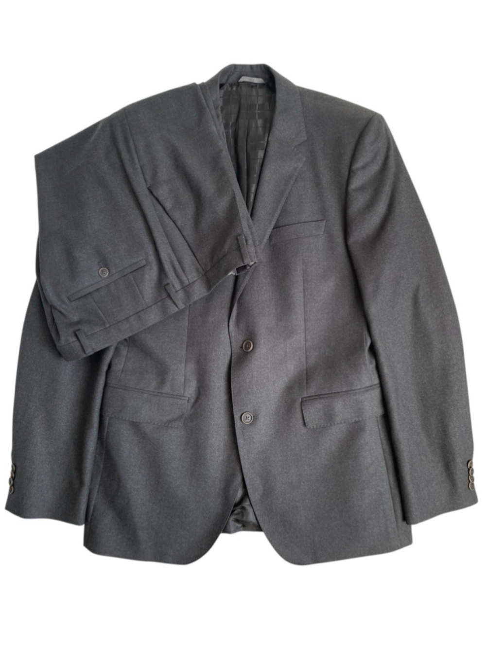 Hugo Boss Suit Mens 40L/34x34 Gray Super 130 Wool